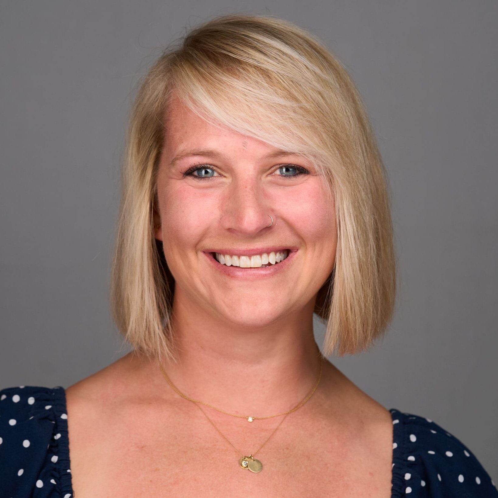 smiling blonde woman